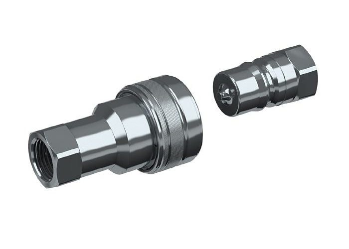 PBV ISO 7241-1 B Hydraulic Quick Coupler Cone Series - 100-500 Bar Steel Ball Locking for Heavy Machinery